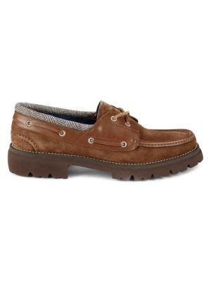 Salvatore Ferragamo Ambler Leather Boat Shoes.